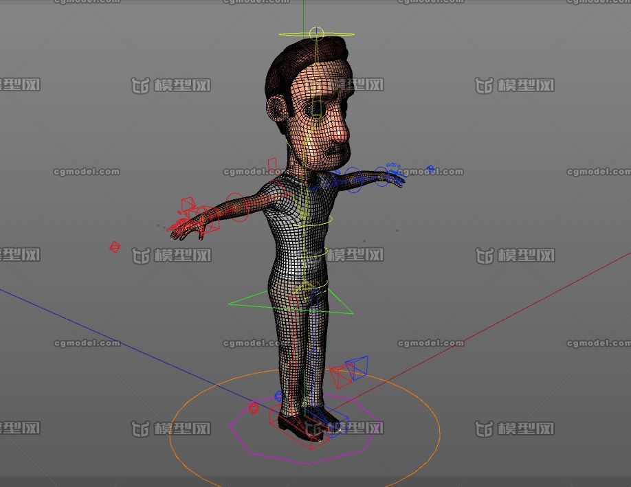 卡通男人 带绑定 Cinema4d.jpg